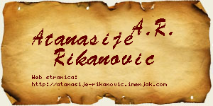 Atanasije Rikanović vizit kartica